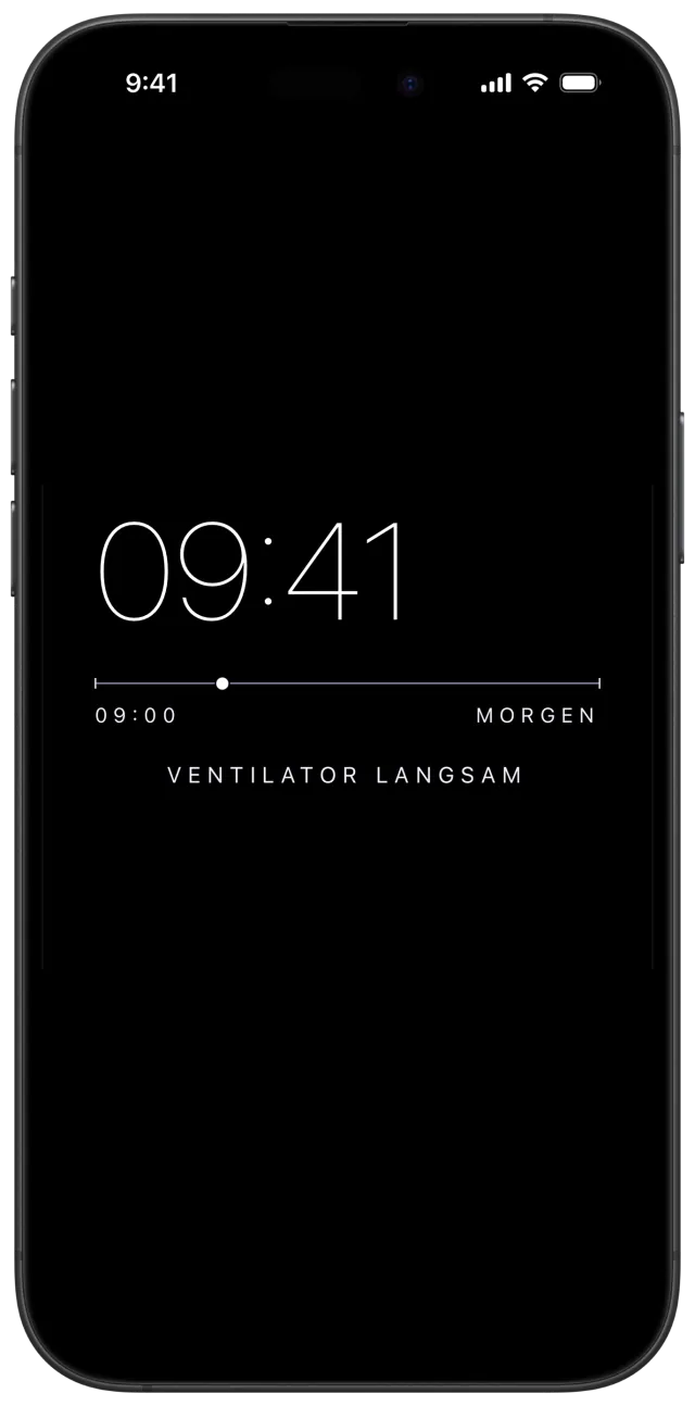 Veils Nachttisch-Uhr mit einem Nachtbogen, der den Verlauf bis zum Morgen zeigt.