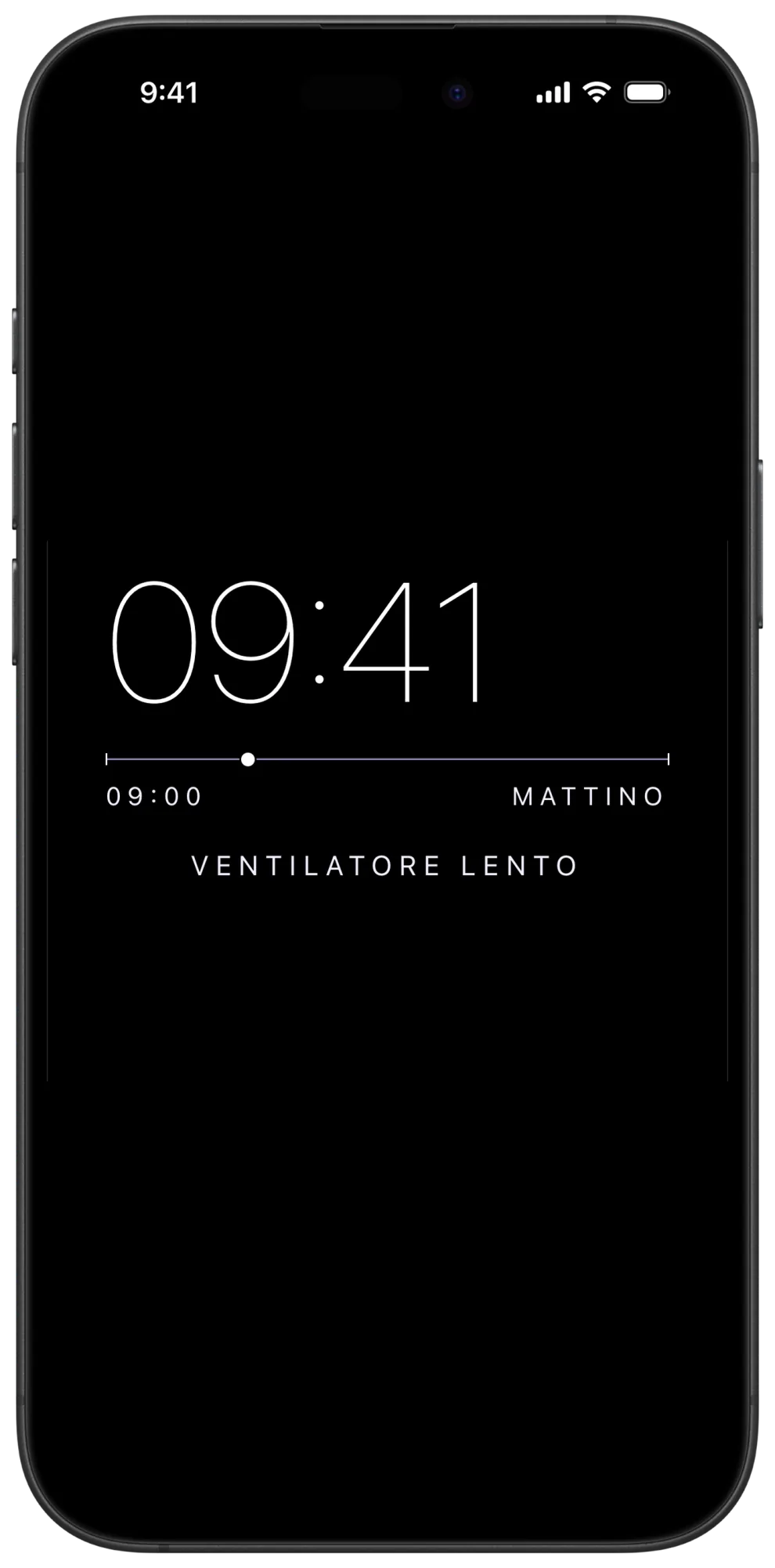 Modalità Orologio da comodino di Veil con un orologio notturno a bassa luminosità