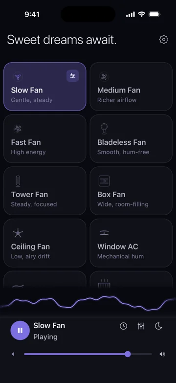 Veil fan player on iPhone